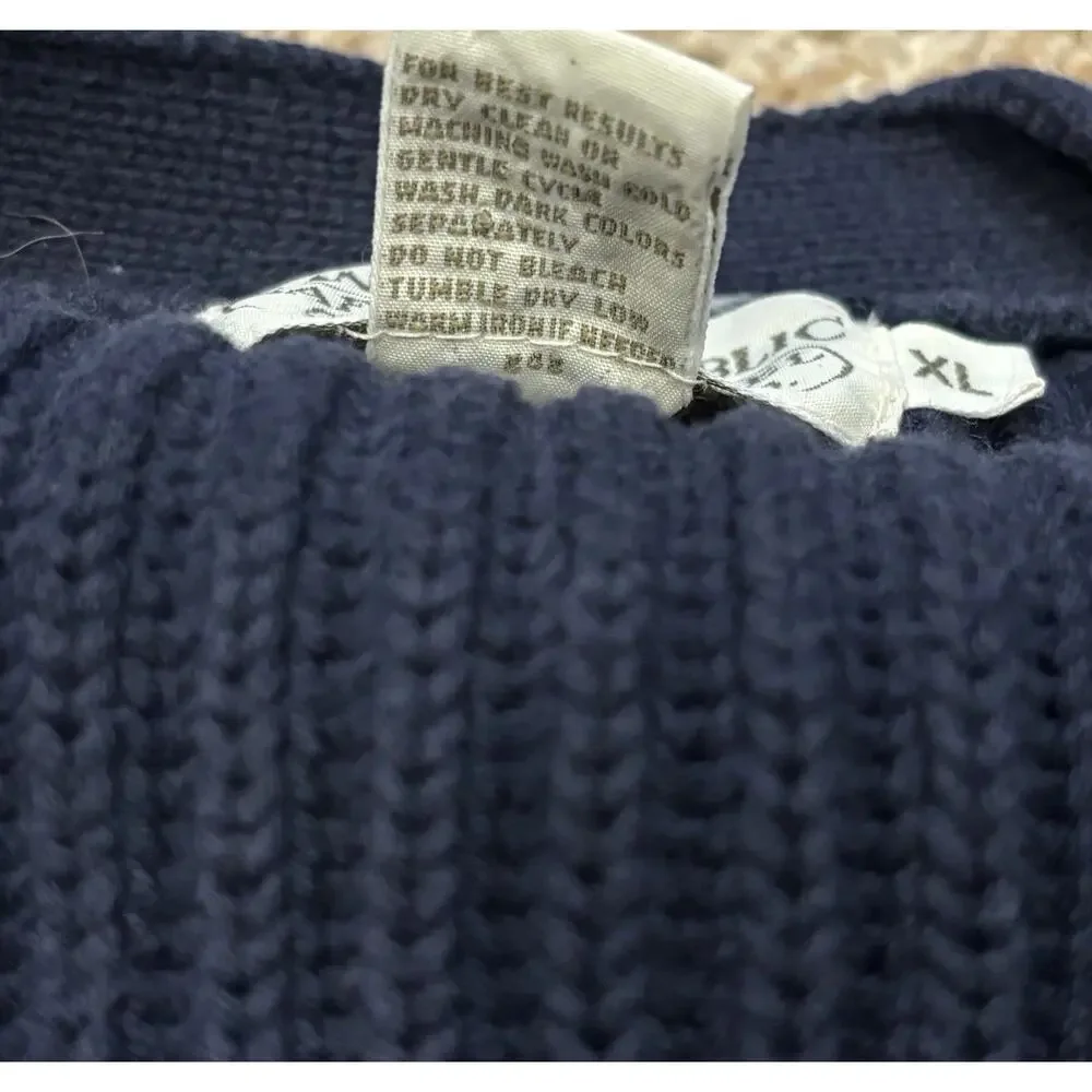 VTG 80s Banana Republic Safari & Travel Navy Cotton Cardigan Sweater Men’s XL*